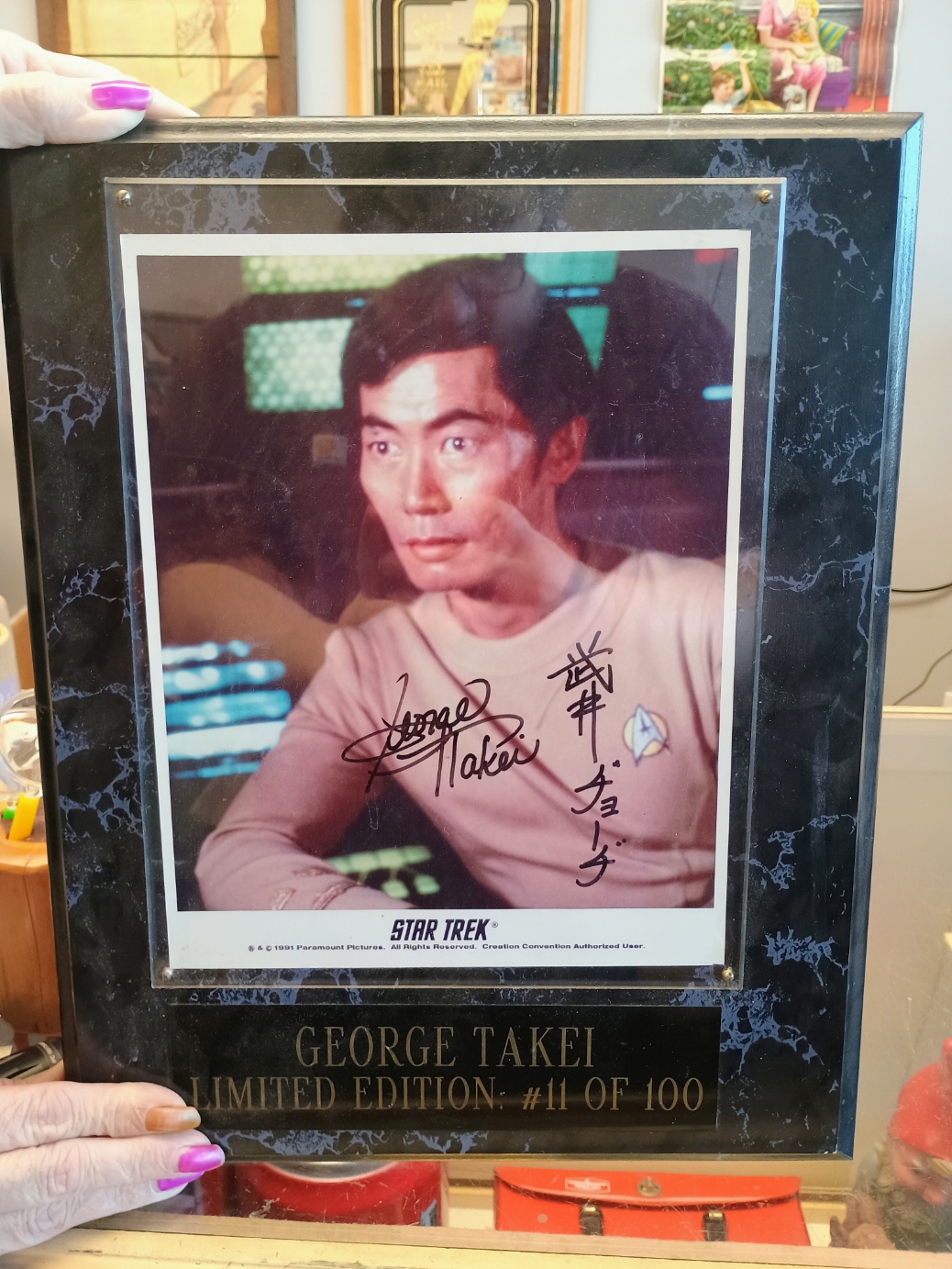 George Takei Signed Plaque from Scavenger’s Luck $200